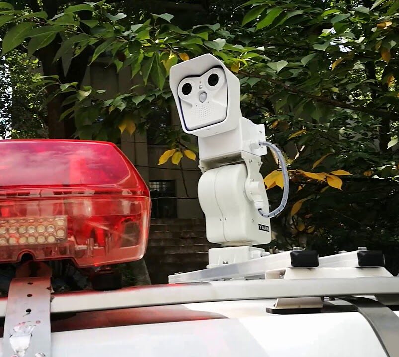 Chameleon camera on top of van